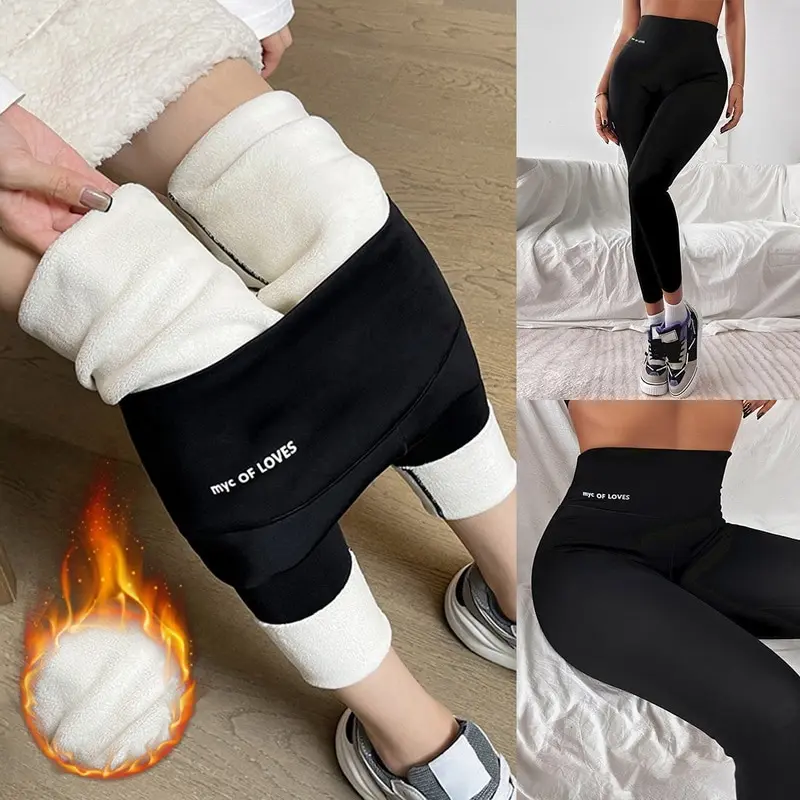

High Waist Warm Leggings Add Cotton Autumn Winter Slim Knitting Casual Leggings Women Solid High Elasticity Pants