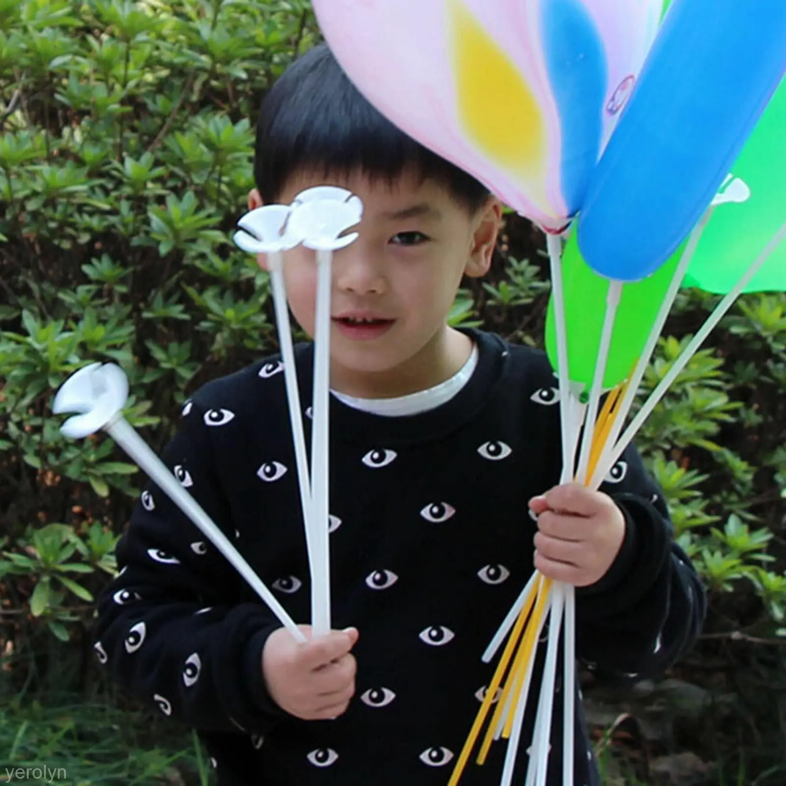 

100Pcs Multicolor Latex Balloon Stick and Cups Rods Balloons Holder For Wedding Christmas Birthday Party Decor