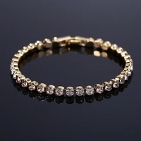 2019 new luxury shiny austria crystal tennis bracelets for women silver gold color bangle collier femme bridal wedding jewelry