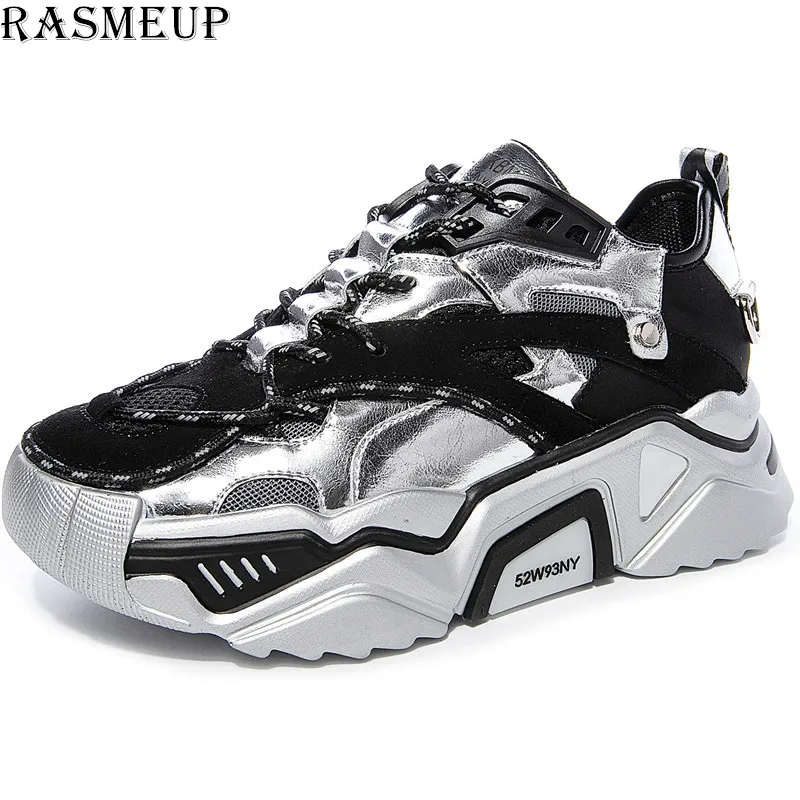 Женские кроссовки из воловьей кожи RASMEUP повседневные Дизайнерские на платформе