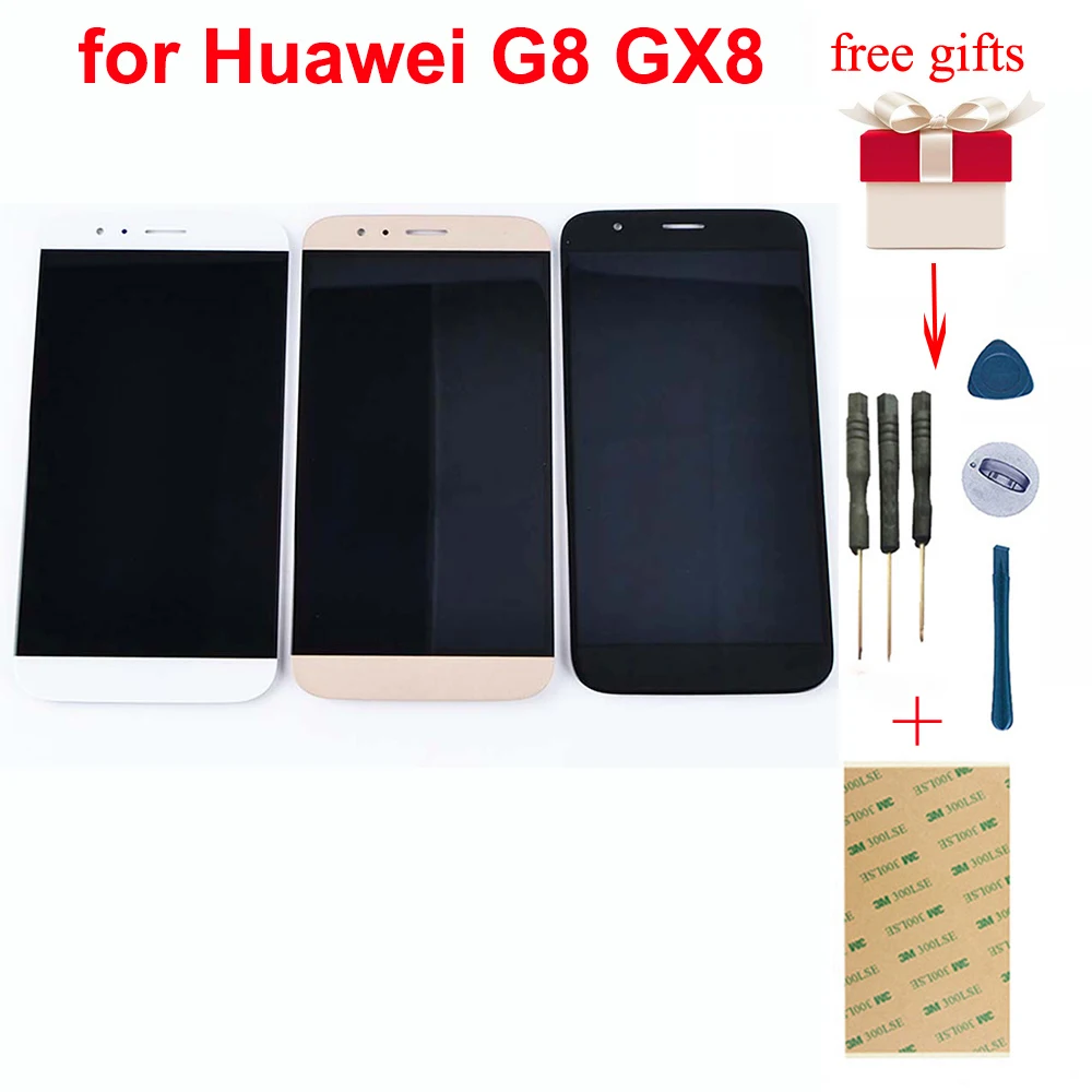 

for Huawei G8 GX8 RIO-L01 RIO-L02 RIO-L03 Touch Screen Digitizer Sensor Glass + LCD Display Monitor Screen Panel Module Assembly
