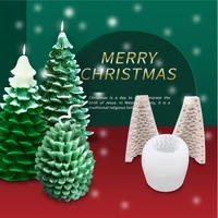 3d diy candles mold christmas tree shape candle mould diy silicone candle soap making cake baking mold