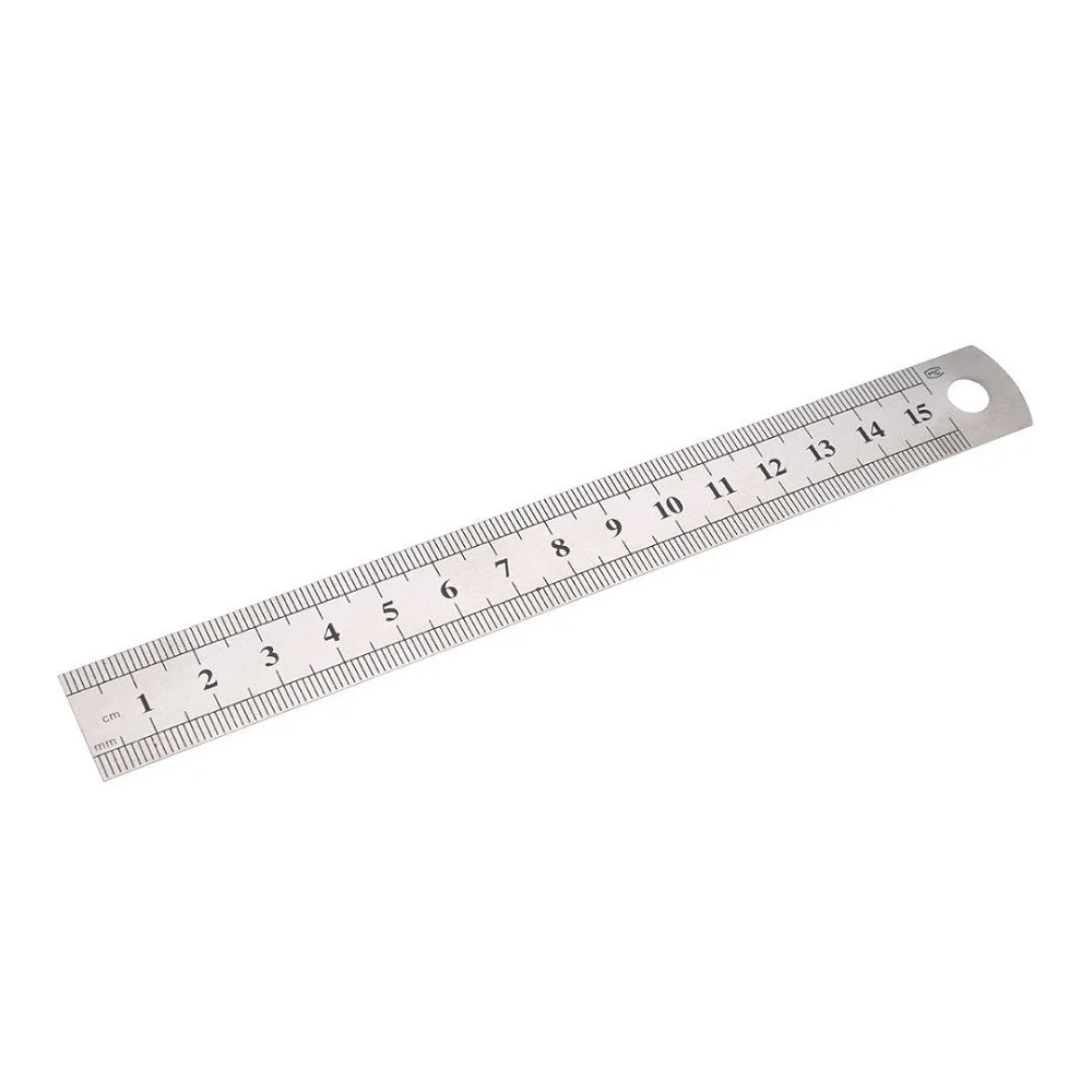 15cm 15 см металлическая линейка из нержавеющей стали метрические правила точные двухсторонние измерительные инструменты школьные офисные канцелярские принадлежности - Цвет: 15cm