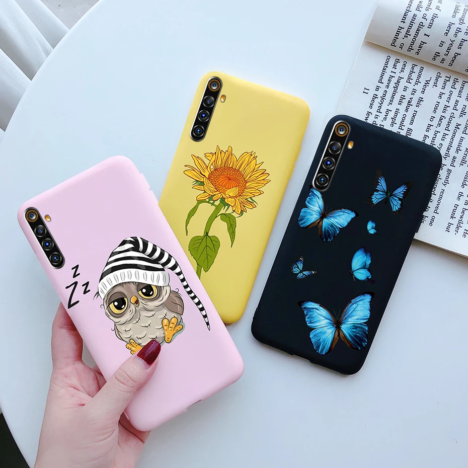 for oppo realme 6 pro case cute butterfly flowers soft silicone back cover for oppo realme6 realme 6 pro 6i 6s phone case fundas free global shipping