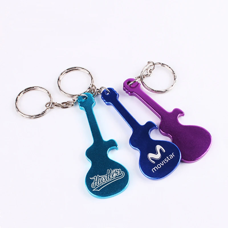 100x рекламная открывалка для бутылок в форме гитары брелок ключей корпоративный