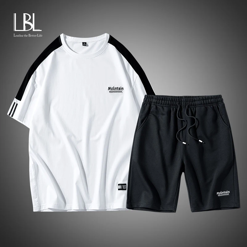 Мужской спортивный костюм из двух предметов футболка и шорты лето 2020|Мужские
