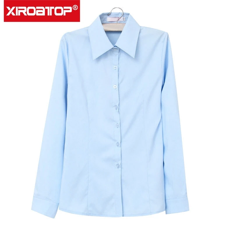 

Hot Sale Women Blouses Spring Autumn Slim Solid color Shirt Women Long Sleeve Fashion Ladies Chiffon Shirt Office Blusas Mujer