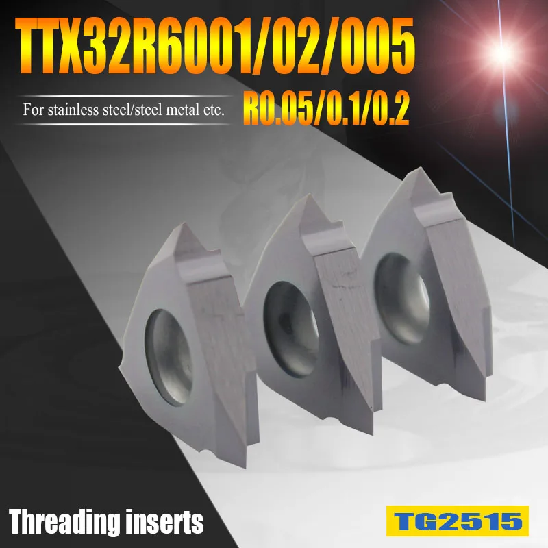 TTX32R6001 TTX32R6002 TTX32R60005 Thread Turning Tools Pitch Carbide Inserts Blade for Steel and 304 Stainless Steel