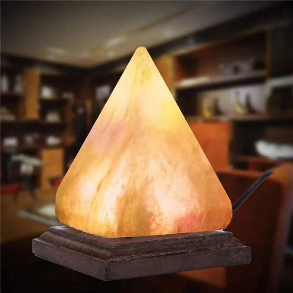

1pc Pyramid Natural Himalayan Air Purifier Salt Lamp Ionic Rock Crystal Night Lights Usb Colorful Color Himalayan Salt Lamp