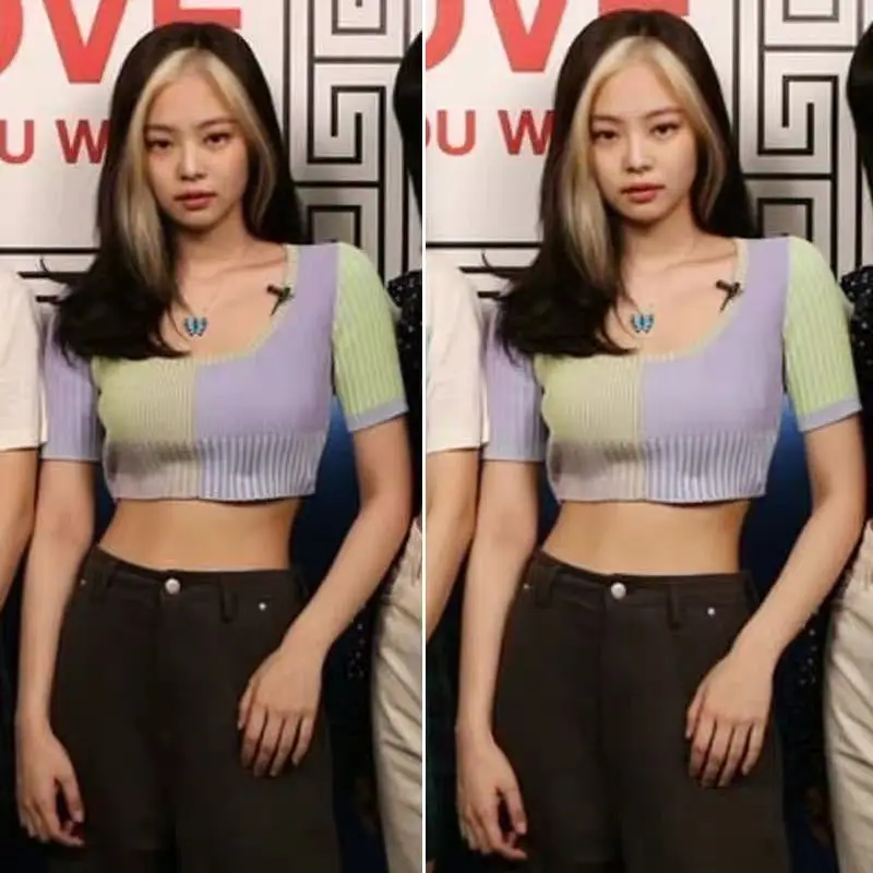 Kpop Seo Yea Ji летняя новая тонкая трикотажная футболка с круглым вырезом Женская