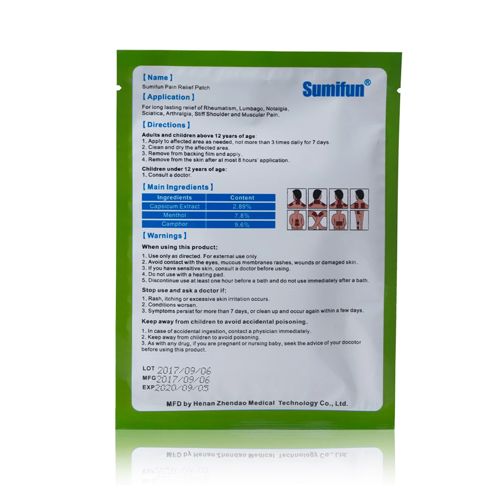 

Sumifun 8Pcs Chinese Pain Relief Patch Chinese Herbal Patch Joint Plaster Joint Neck Back Pain Body Back Massager Sricker K01701