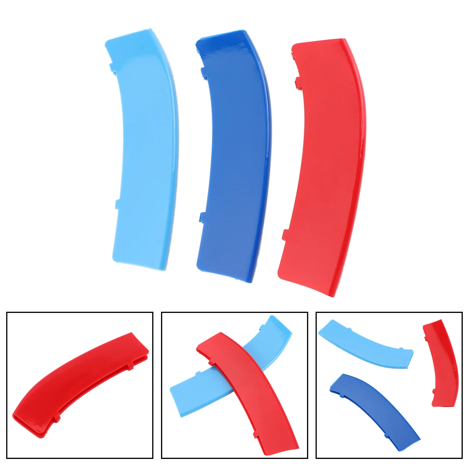 

Areyourshop Tri-Colour Front Grille Grill Cover Strips Clip Trim for BMW 3 Series 11 Grilles Car Auto Parts
