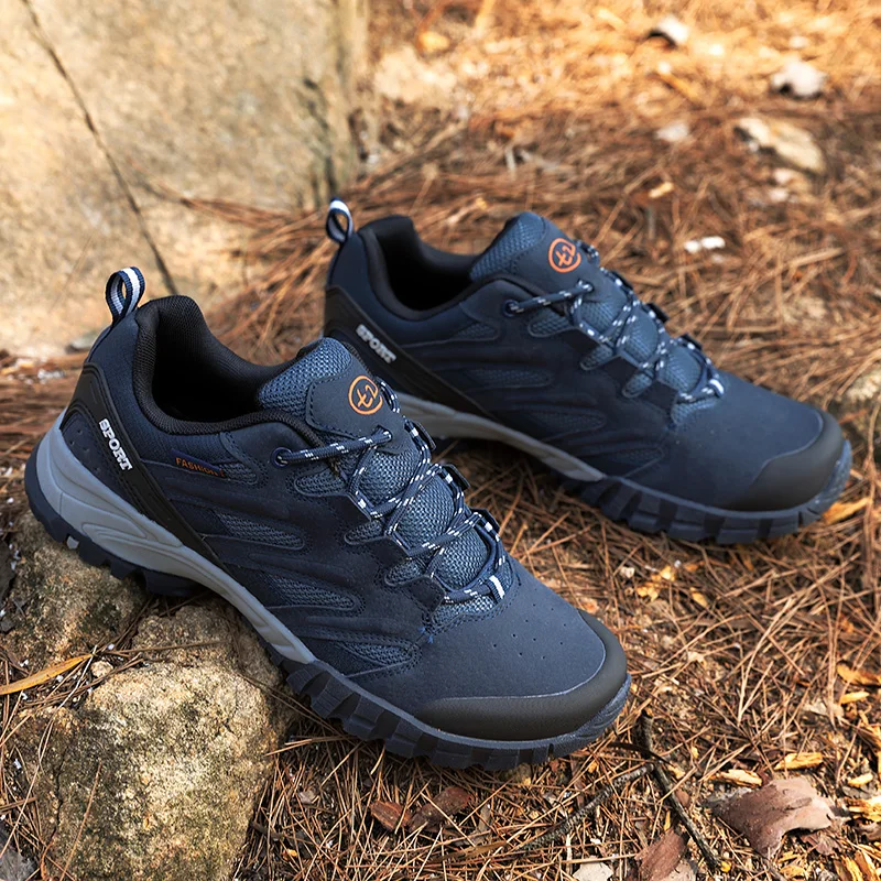 

New High Quality Men Outdoor Hiking Shoes Leather Anti-skid Breathable Climbing Trekking Hiking Sneakers