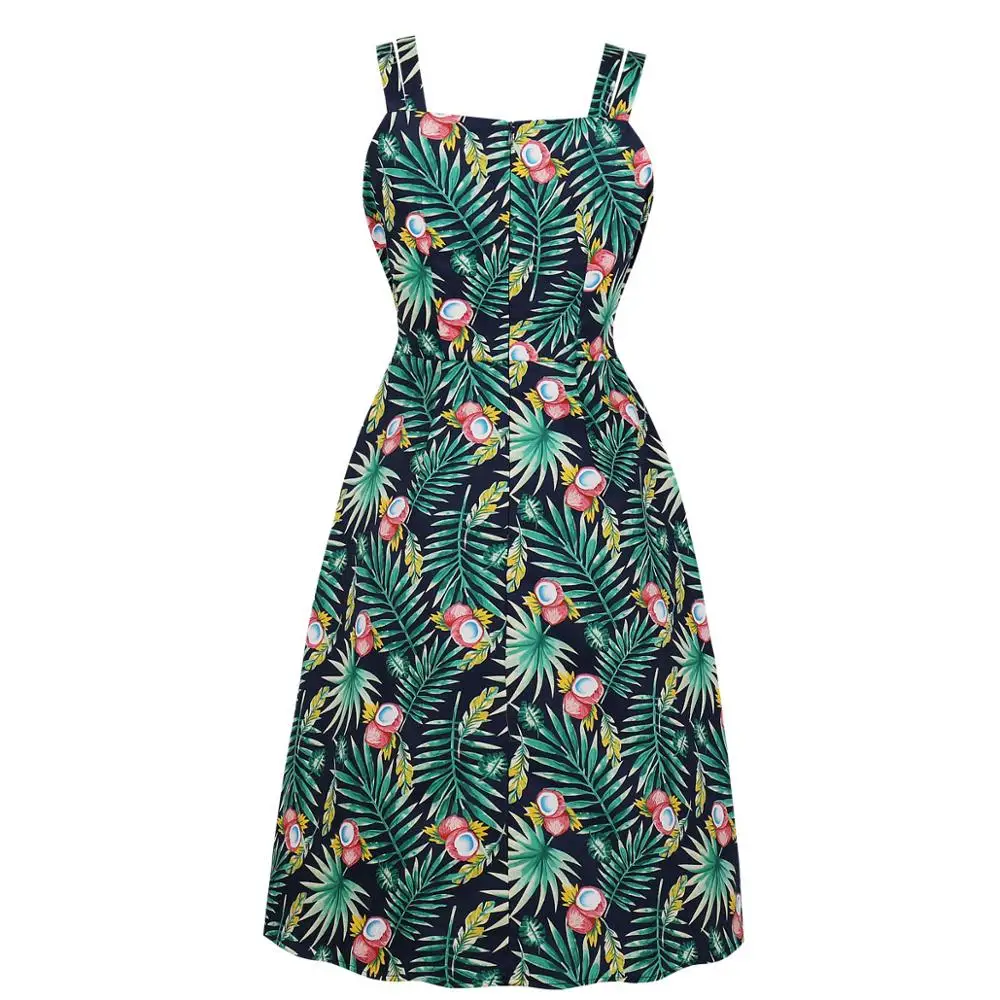 Новинка Лидер продаж классическое женское платье с принтом зеленых листьев