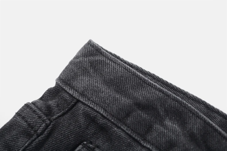 Dark Icon Middle Split High Street Jeans Men Washing Grey Straight Hip Hop Jeans Men's Denim Pants