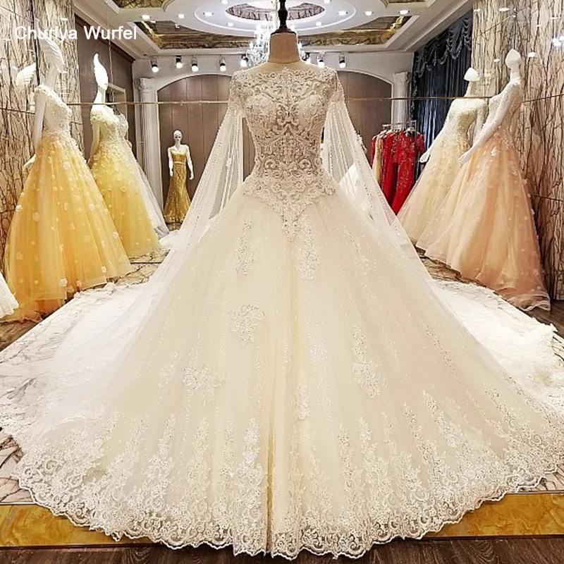 LSX63889 trajes de novias 2018 nuevos бальное платье с прозрачной молнией сзади