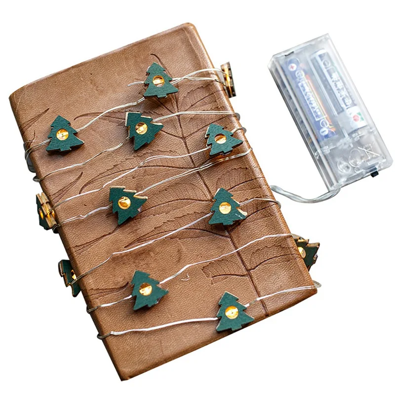 

Christmas Design Wooden Fairy String Lights Battery Operated Decorative LED Light String Festive Party Supplies