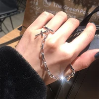 hip hop punk cross chain ring tide stainless steel one piece for men women disco party jewelry gifts accessories wholesale