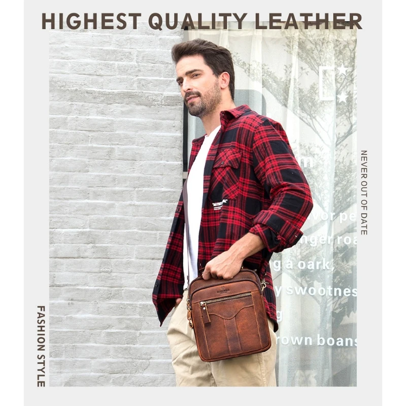 

Men's Leather Handbag Satchel Business Shoulder Bag Briefcase Messenger Crossbody Bag