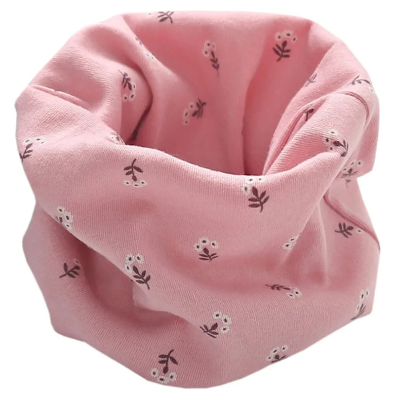 flower pink Новинка года; сезон осень-зима; Детский многофункциональный теплый шейный платок с воротником; детский хлопковый шарф - Цвет: flower pink