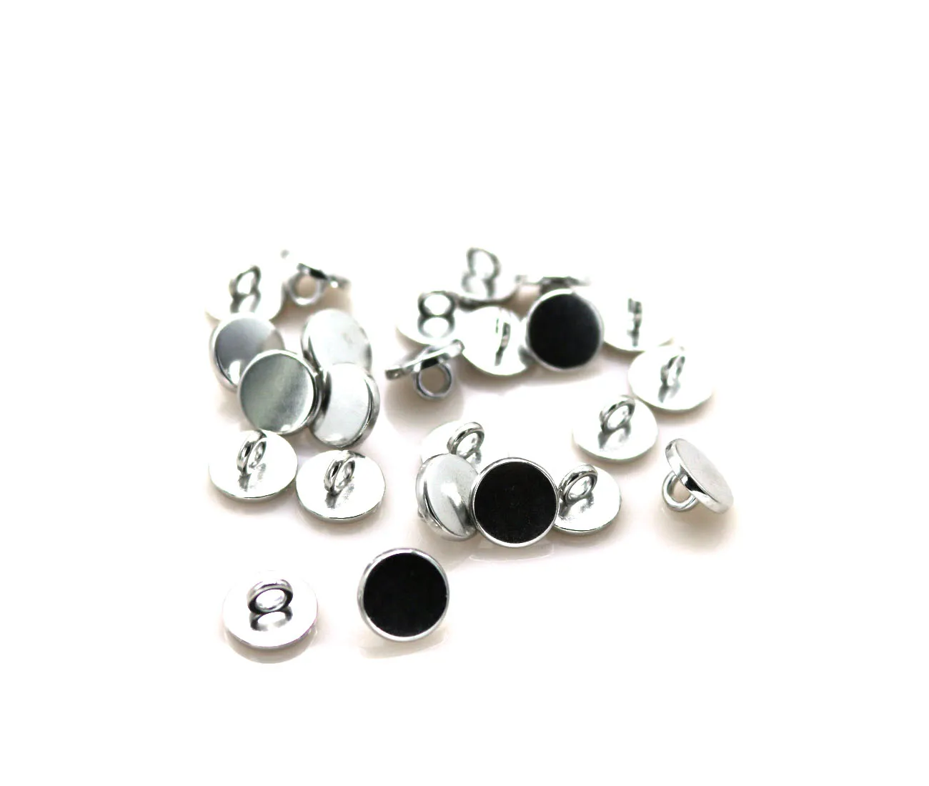 Плоские Швейные металлические пуговицы 100 шт./лот 10 мм круглые серебристого цвета