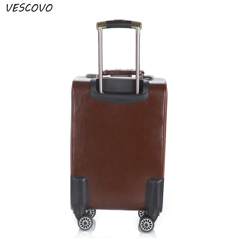 Деловой чемодан VESCOVO luggage16 20 24 дюйма высококачественный из искусственной кожи