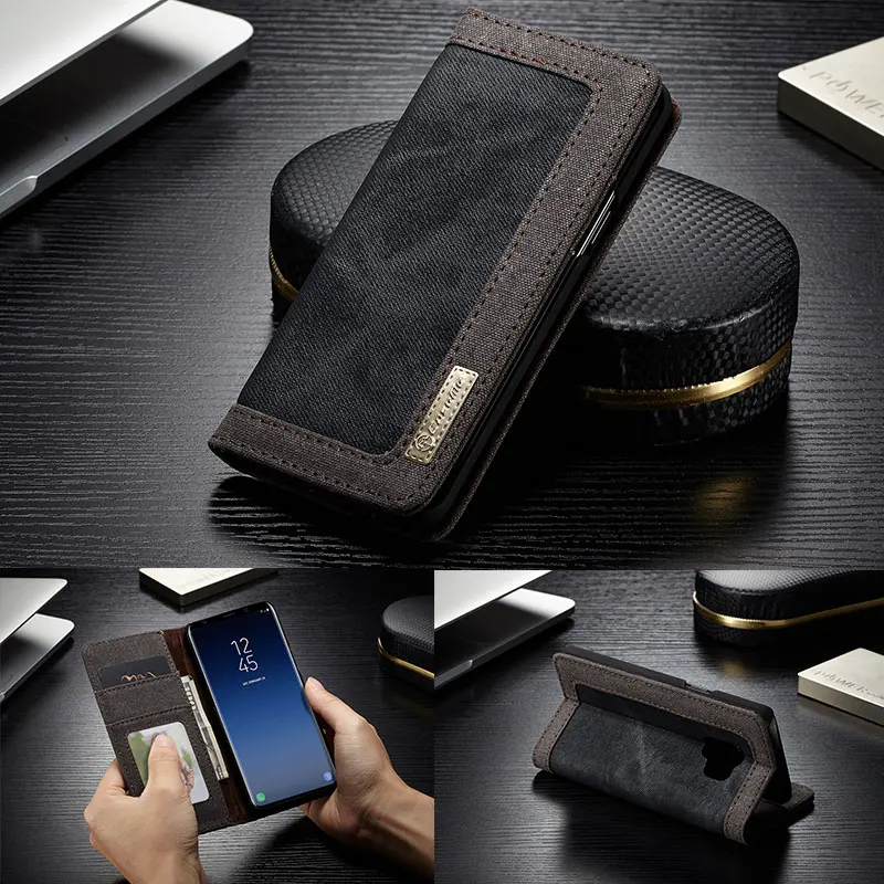 Чехол-книжка Me для samsung Galaxy S10, S9, S8 Plus, S10E, роскошный джинсовый холщовый чехол-кошелек для samsung Note 10, 8, 9, S6, S7 Edge, чехол
