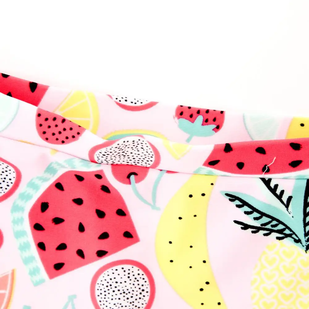 Fruit Print Ruffles Camis Swimsuit Set for Girl Sleeveless Two Piece Beach Bikini Baby Bathing Suit Children #20 | Детская одежда и