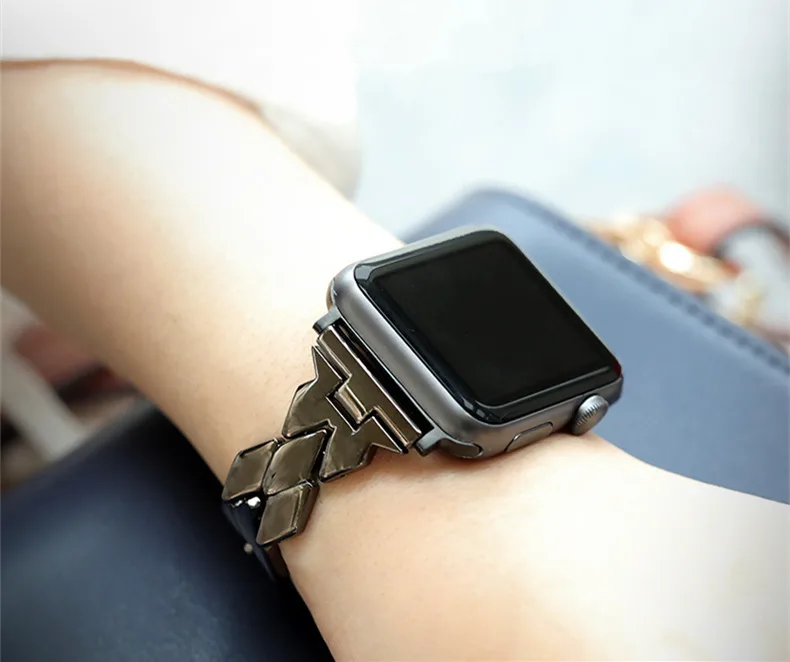Ремешок из нержавеющей стали для Apple Watch band 4 5 44 мм 40 мм iWatch 3 2 band 42 мм 38 мм ромбовидный браслет аксессуары для Apple watch