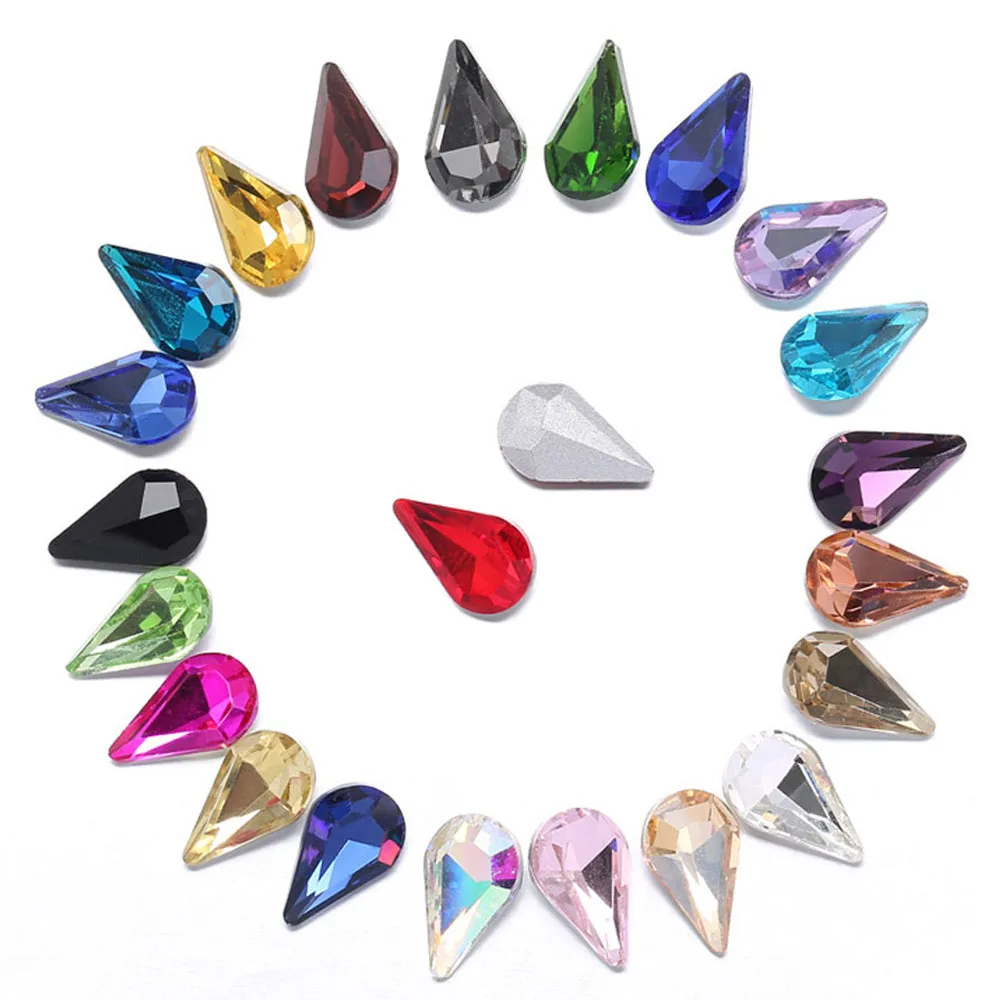 30 шт. в форме капли блестящие камни ремесла Стразы и кристаллы клеевые бусины на