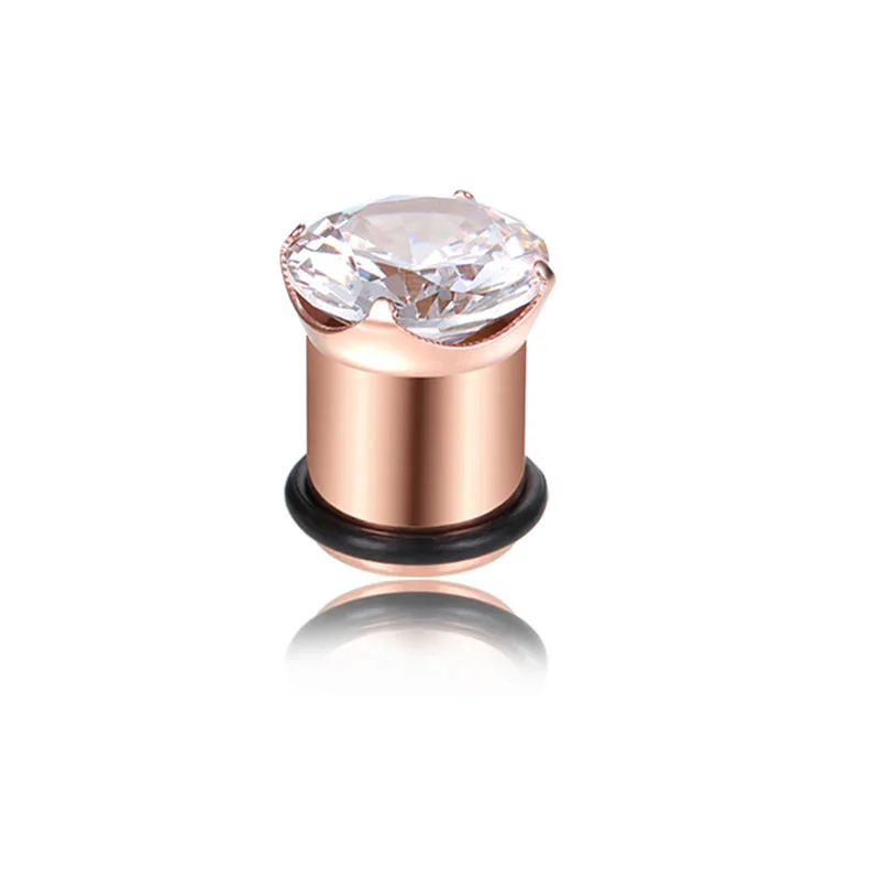 

1PC Stainelss Steel Crystal Ear Gauge Plugs Tunnel Ear expansion Tunnel Ear Plug Steel Body Jewelry Piercing Stretcher Expande