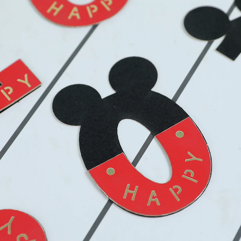 

Number 0-9 Paperboard DIY Happy birthday Cake Topper Mouse Baby Shower Cupcake Topper Kid Birthday Party Cake Decoration