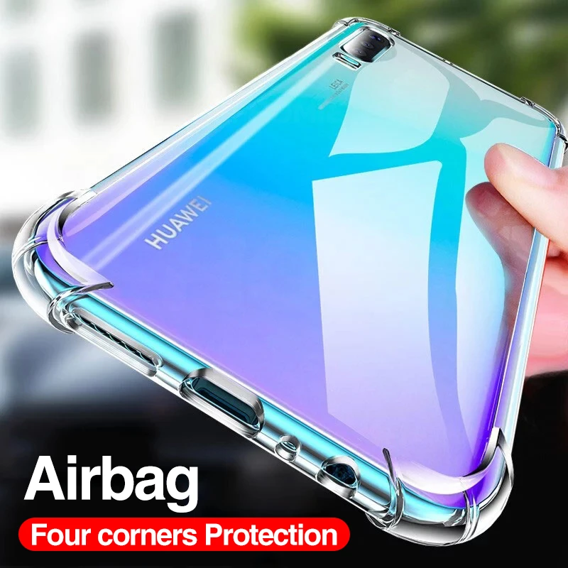 Противоударный силиконовый чехол для Huawei P30 P20 Lite Pro P40 Mate 20 30 40 P Smart 2019 прозрачный -