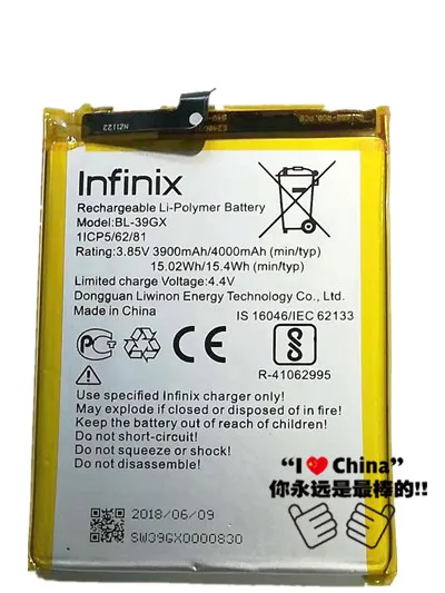 Ansheng высококачественный 3900mAh BL-39GX аккумулятор для мобильного телефона Infinix BL-39GX