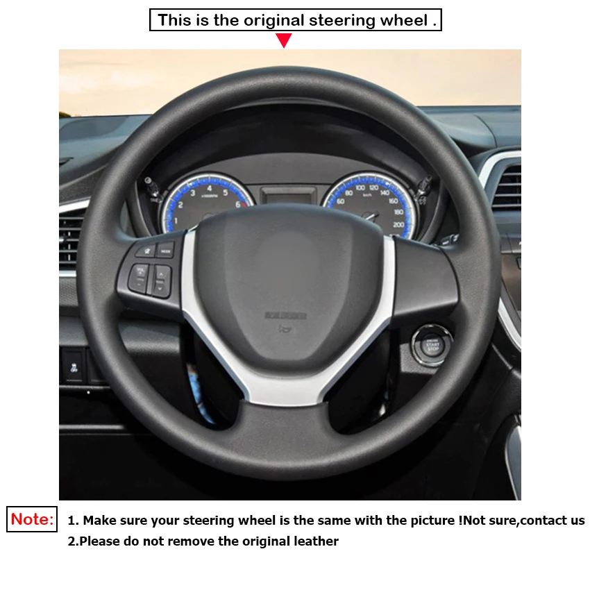 Черный ПУ Искусственная кожа рулевое колесо Крышка для Suzuki Swift 2011 2017 Vitara 2015 2019 Celerio