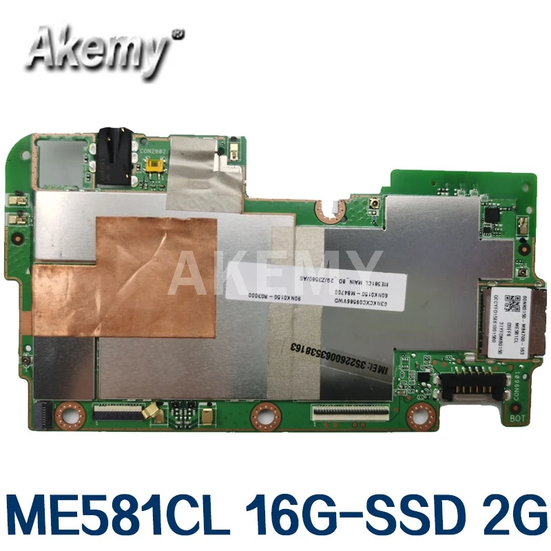 

Akemy For ASUS ME581CL Laotop Mainboard ME581CL Motherboard with16G-SSD 2G/QC2.3