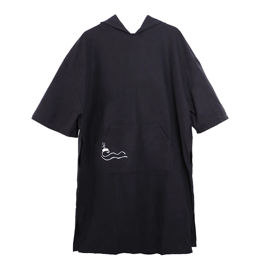 Быстросохнущее пляжное пончо большого размера для серфинга черное полотенце с