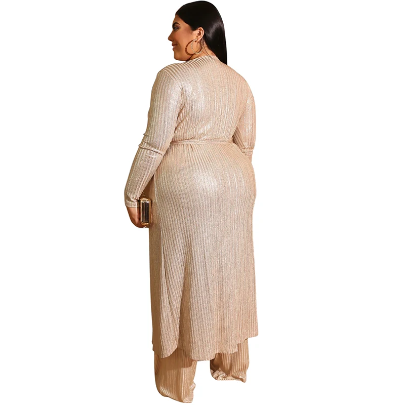 2019 осенний Женский комплект из трех предметов золотого размера плюс