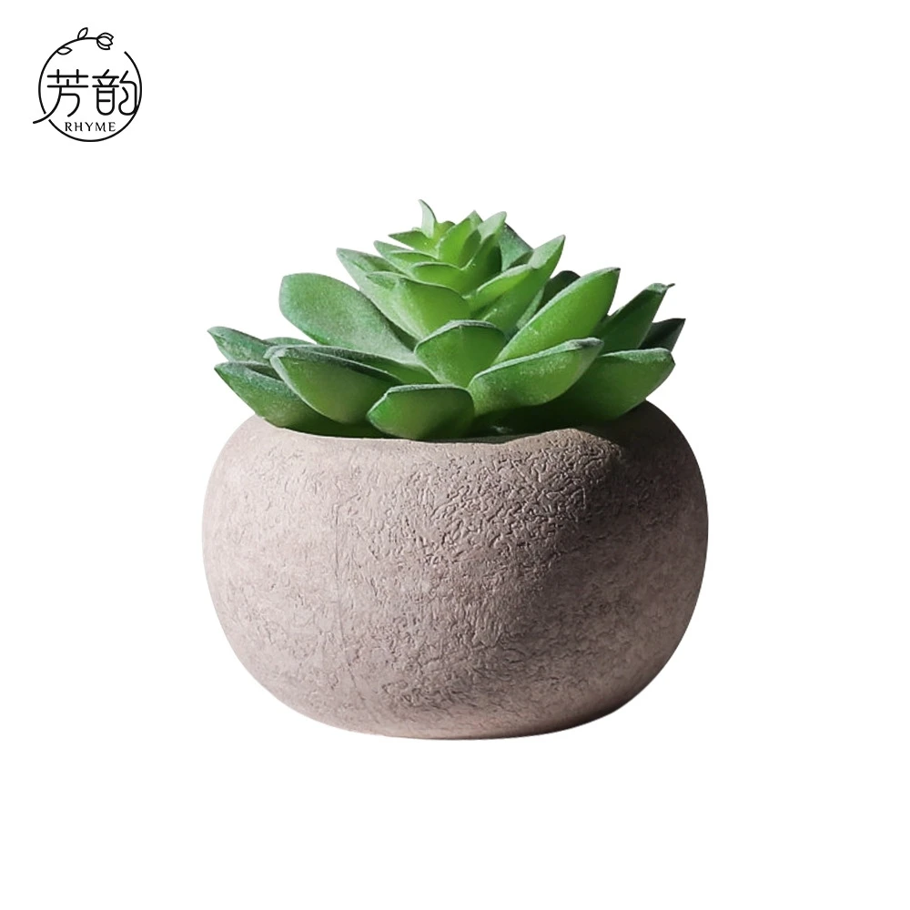 

Modern Artificial Plant Nordic Home Decoration Minimalist Grey Flower Pot Planter Decorative Desktop Vases Garden Accessories
