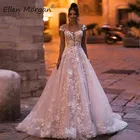 Элегантные кружевные бальные платья, свадебные платья 2021, корсет с рукавами-крылышками, онлайн-магазин, высококачественные фатиновые Свадебные платья для женщин