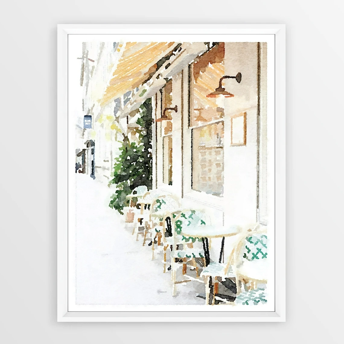 

Paris France Cafe Neutral Watercolor Wall Art, French Decor, Paris Photography Painting Print Poster Artwork Art Poster