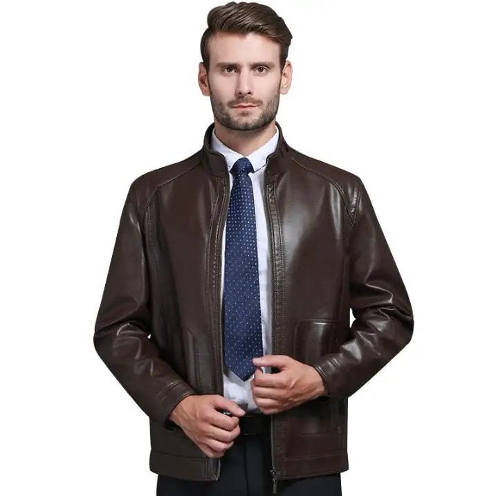 Куртка мужская из овечьей шкуры модная деловая Повседневная теплая кожаная