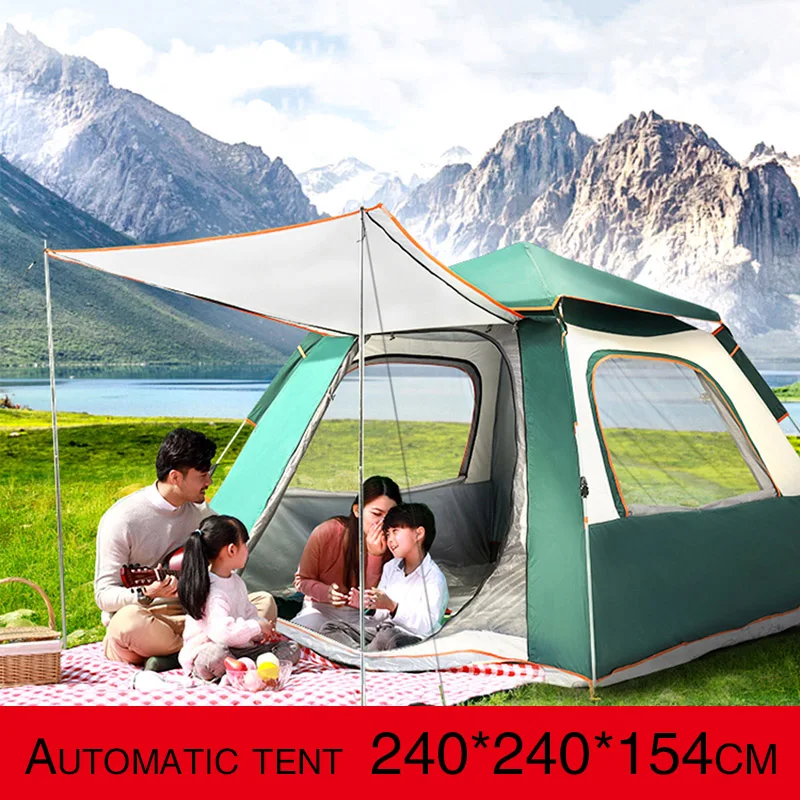 Automatic Tent 3-4 Person Camping Tent,Easy Instant Setup Protable Backpacking for Sun Shelter,Travelling,Hiking