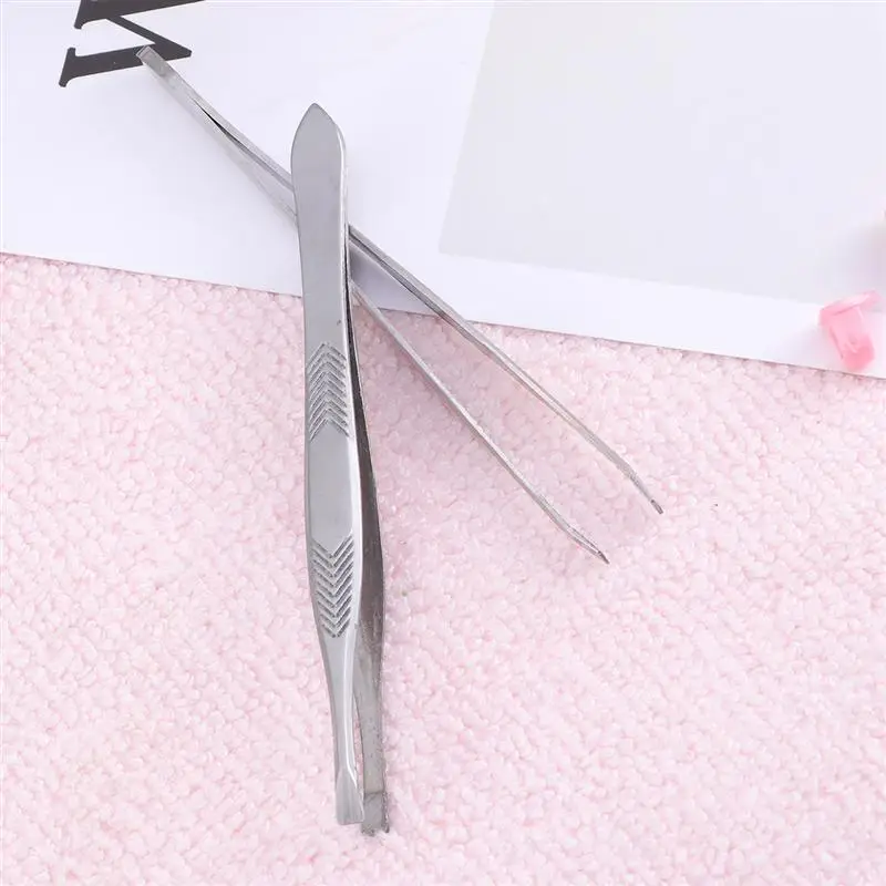 2 шт. удаление из нержавеющей стали скошенный макияж инструменты зажим для бровей