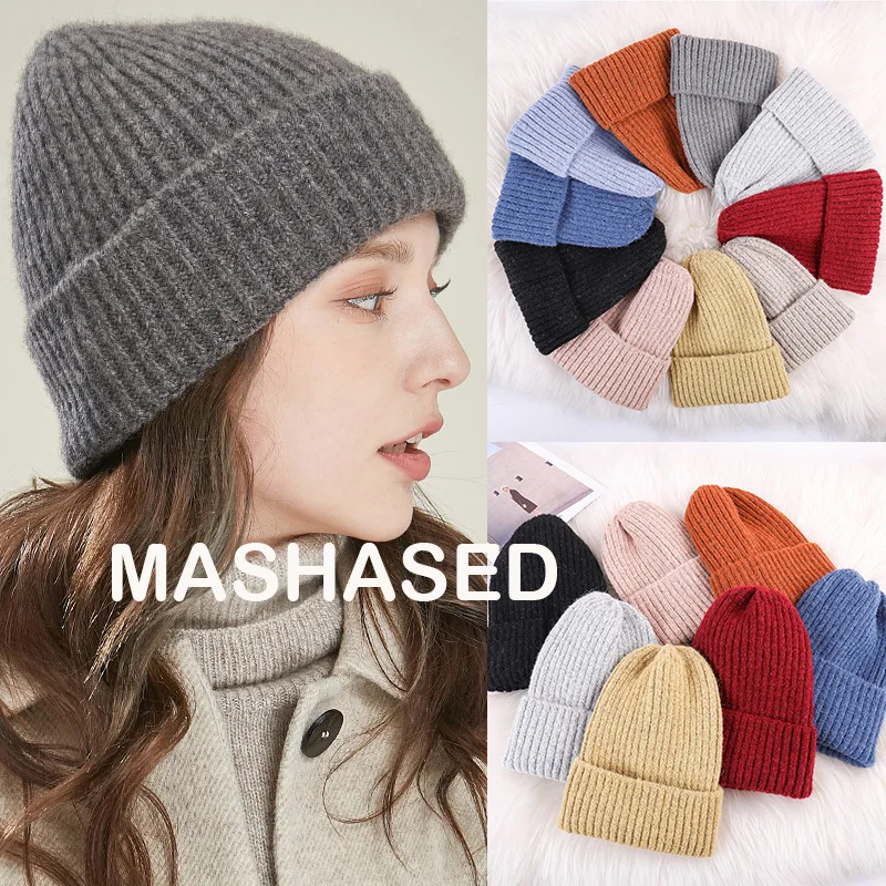 

Fashion Knitted Hat Candy Colors Womens Winter Warm Ski Beanies Hat Soft Skullies Cap Slouchy Sport Bonnet Female Casual Beanie