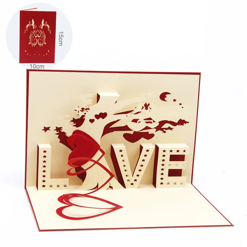 3D love поздравительная открытка персонализированные свадебные открытки