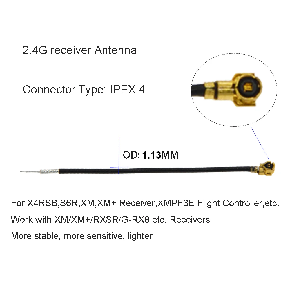Антенна приемника BEVOTOP IPEX4 2 4G кабель IPEX MHF4 XM Plus R-XSR RXSR для радиоуправляемых