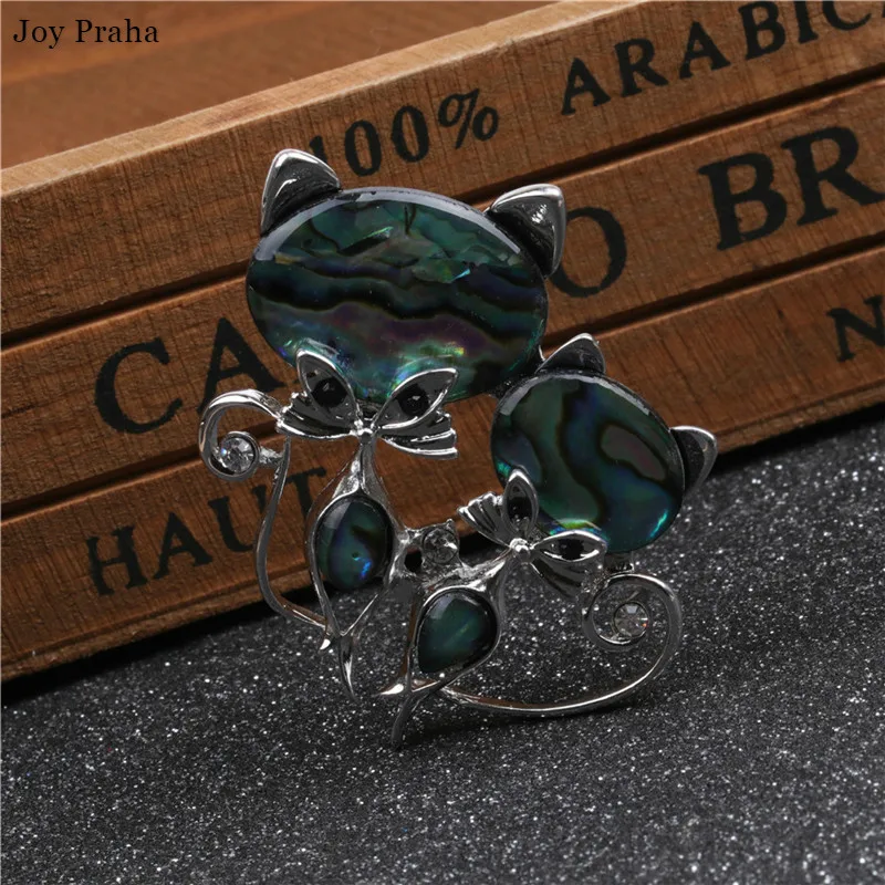 

Hot selling abalone women brooch / Fashion shell series animal cat brooch