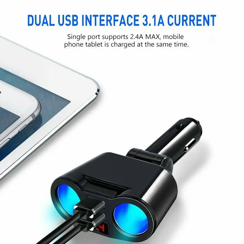 Универсальное автомобильное зарядное устройство с двумя USB-портами 120 А Вт |