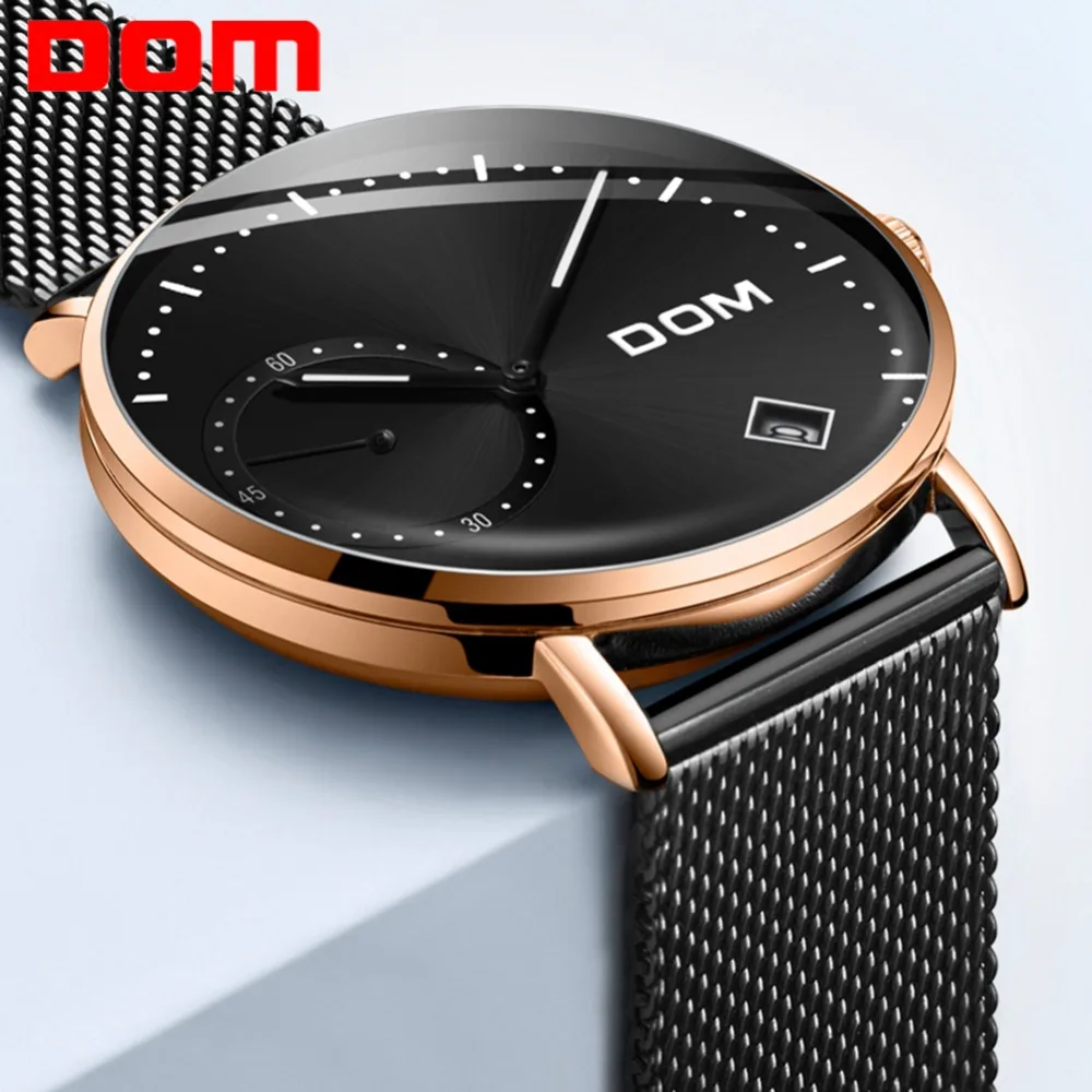 Часы DOM Мужские кварцевые деловые люксовые модные повседневные